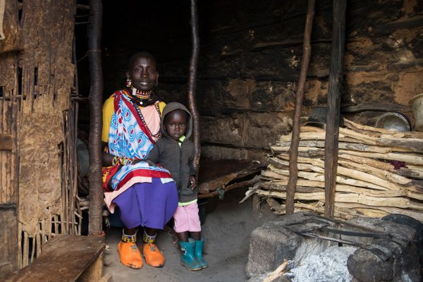 Kimere and her son at home