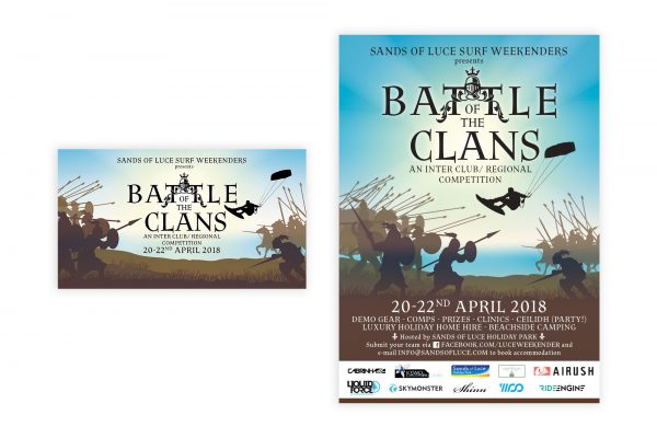 Sands of Luce Holiday Park - Poster and online banner to advertise Kite Surfing event