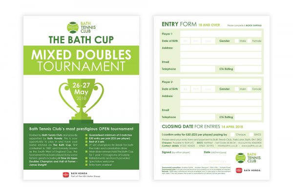 Bath Tennis Club - Mixed Doubles Flyer (A5)